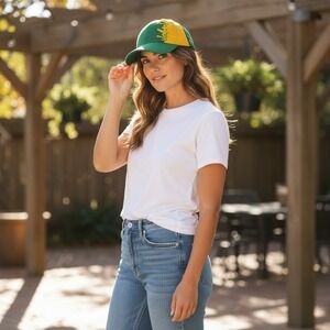 John Deere Baseball Cap Green Yellow Embroidered Logo Adjustable Strap